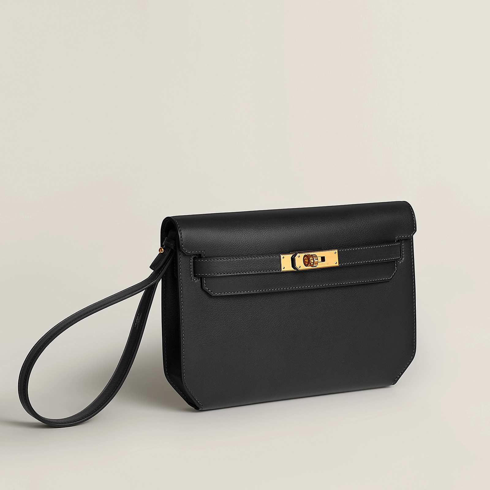 Hermes Kelly depeches 25 手拿包 CC89 Noir 黑色 Evercolor 小牛皮