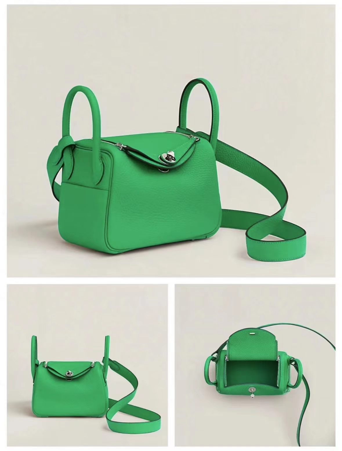 United Arab Emirates Hermès Lindy mini Clemence 0Z 漫畫綠 vert comics