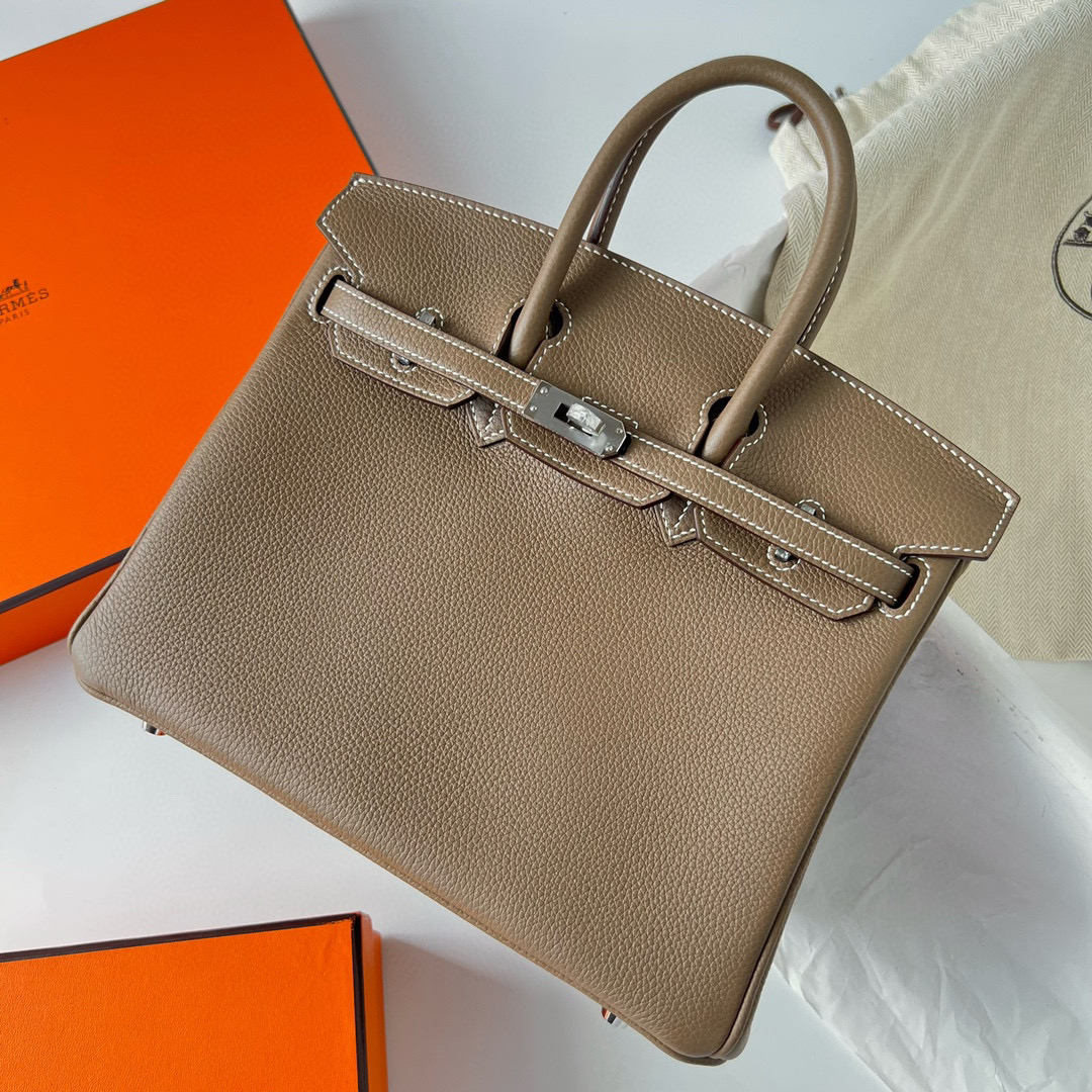 愛馬仕鉑金包專櫃價格 Hermes Birkin 25cm Togo CK18 Etoupe 大象灰