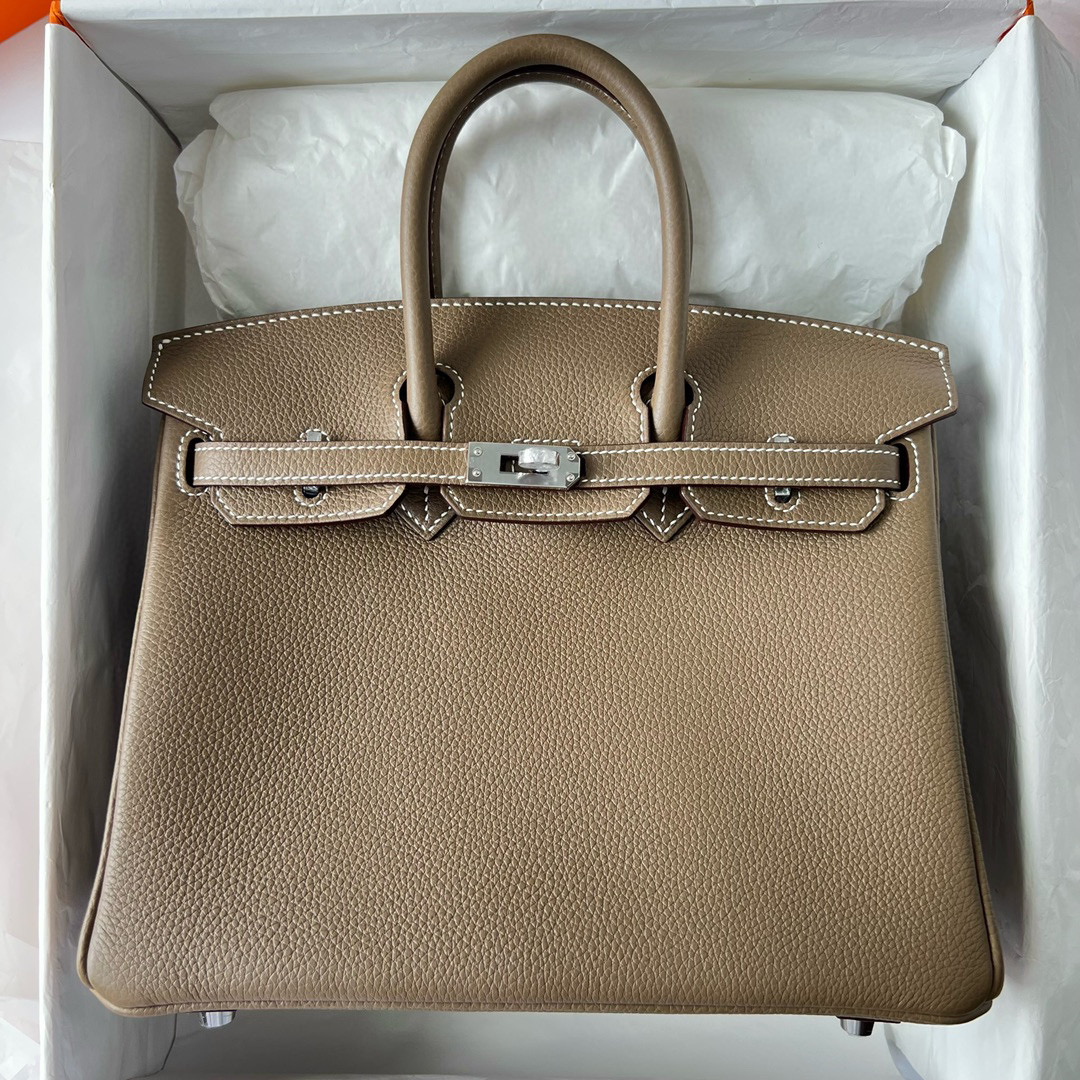 愛馬仕鉑金包專櫃價格 Hermes Birkin 25cm Togo CK18 Etoupe 大象灰