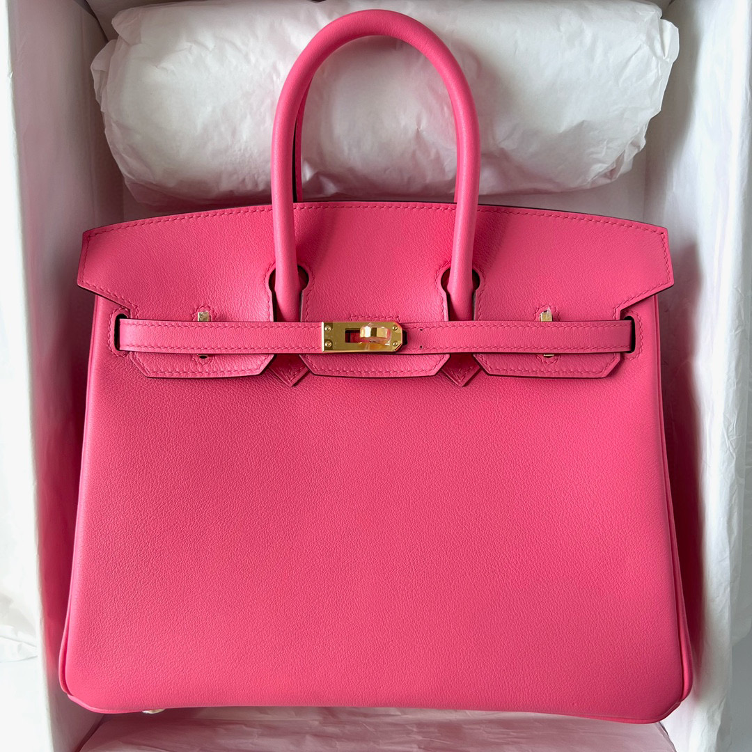 愛馬仕鉑金包官網價格 Hermes Birkin 25 Swift 8W Rose Azalee 新唇膏粉