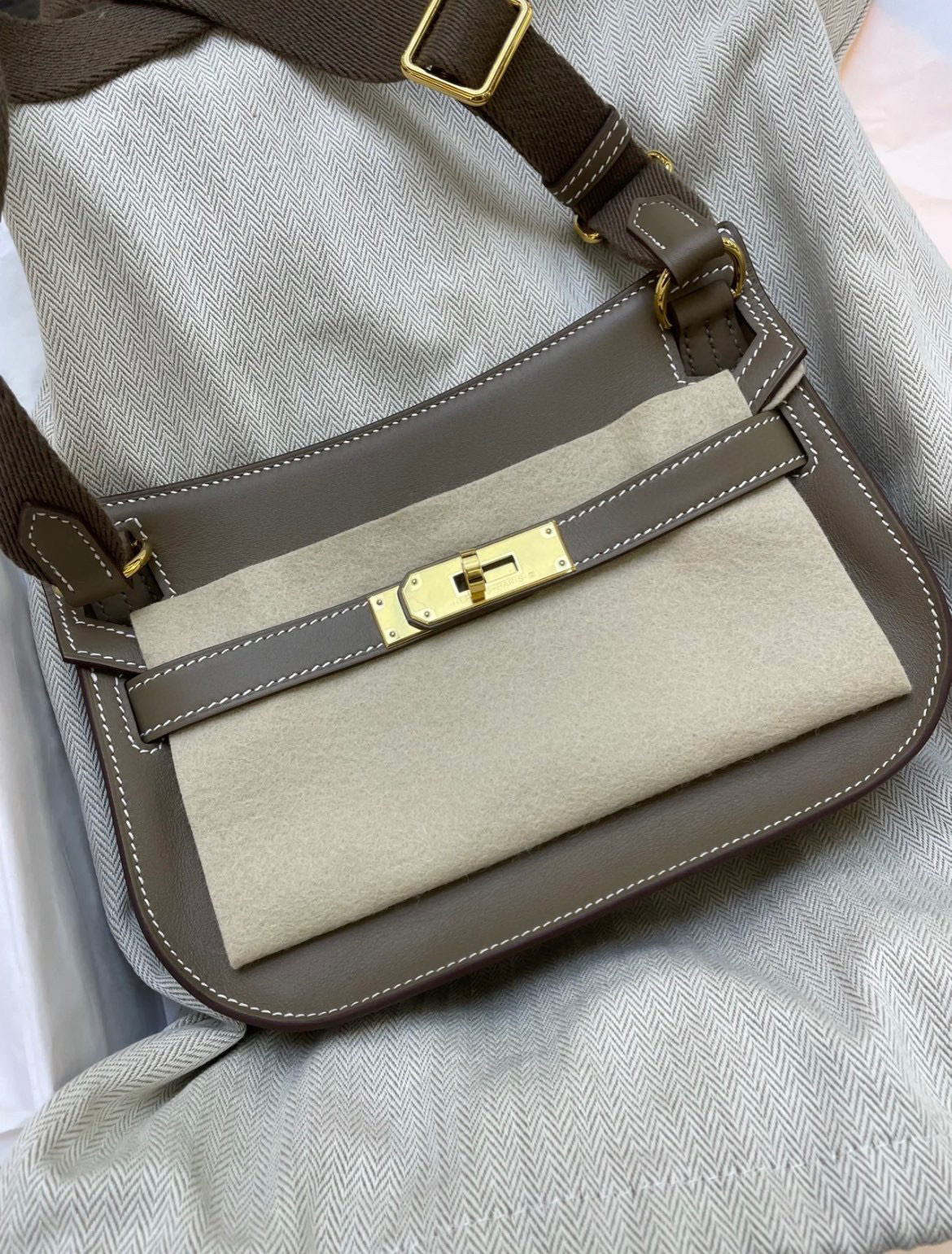 愛馬仕 Hermes Jypsiere Mini 吉普赛 23cm Swift Etoupe 大象灰