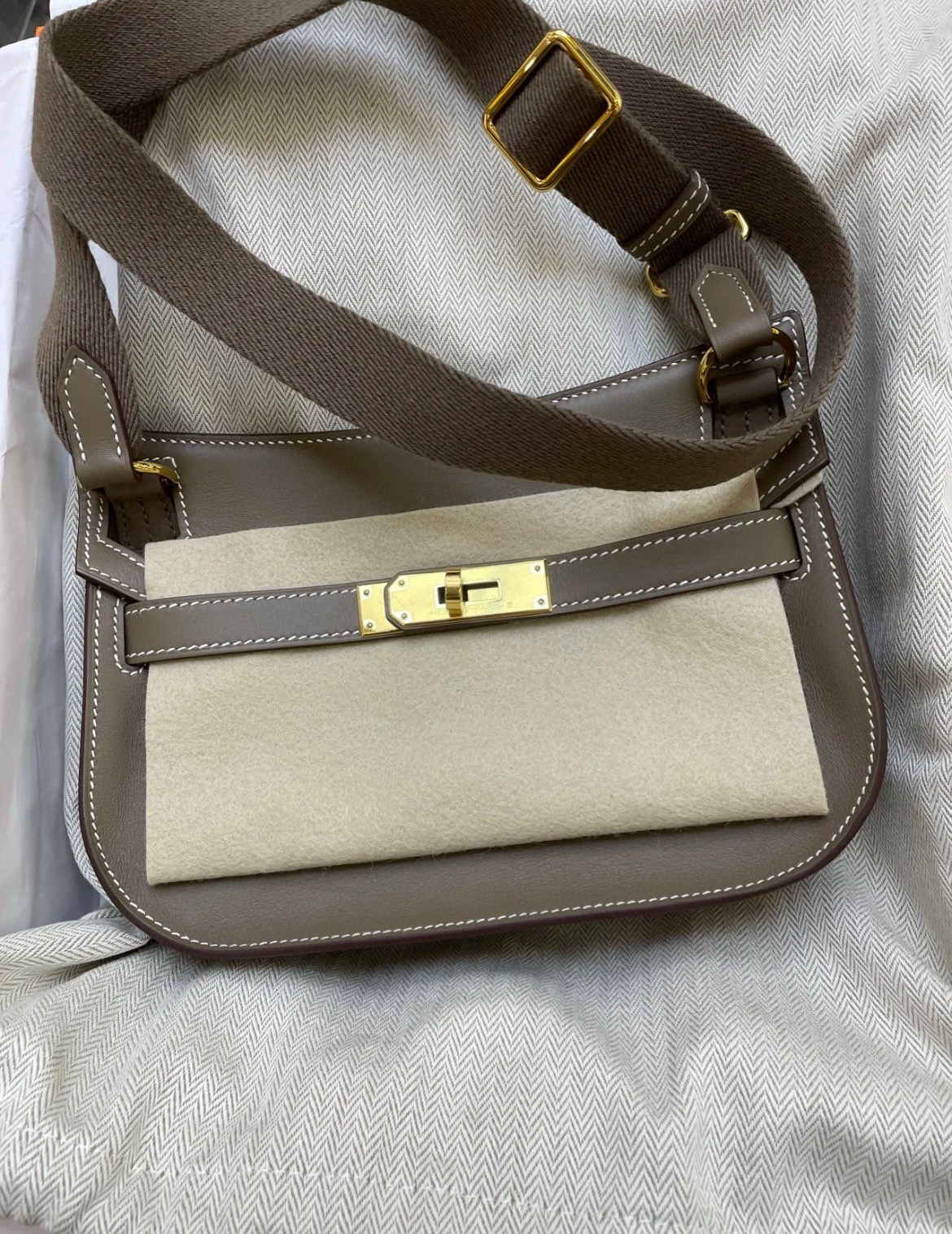 愛馬仕 Hermes Jypsiere Mini 吉普赛 23cm Swift Etoupe 大象灰