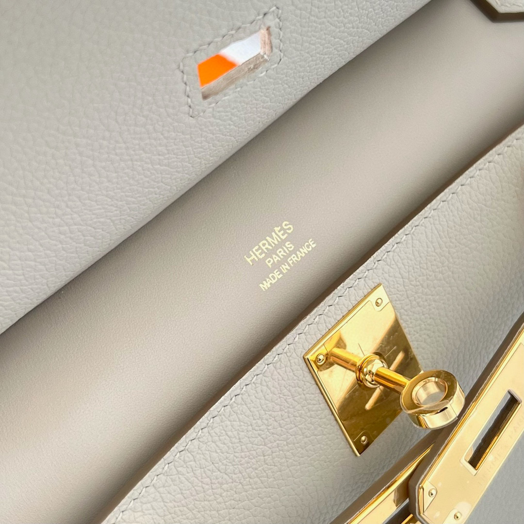 愛馬仕 Hermes Jypsiere Mini吉普赛 23cm Evercolor 8L Béton