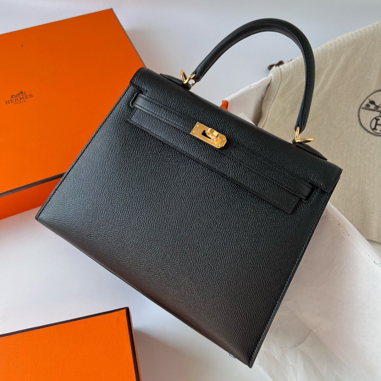 Hermes bag Kelly 25 Epsom 89 Noir Golden HardwareHermès Birkin kelly