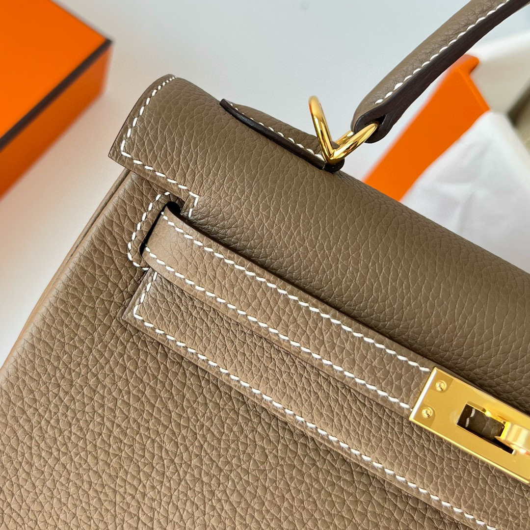 愛馬仕凱莉包25專櫃多少錢 Hermes Kelly 25cm Togo 18 Etoupe 大象灰