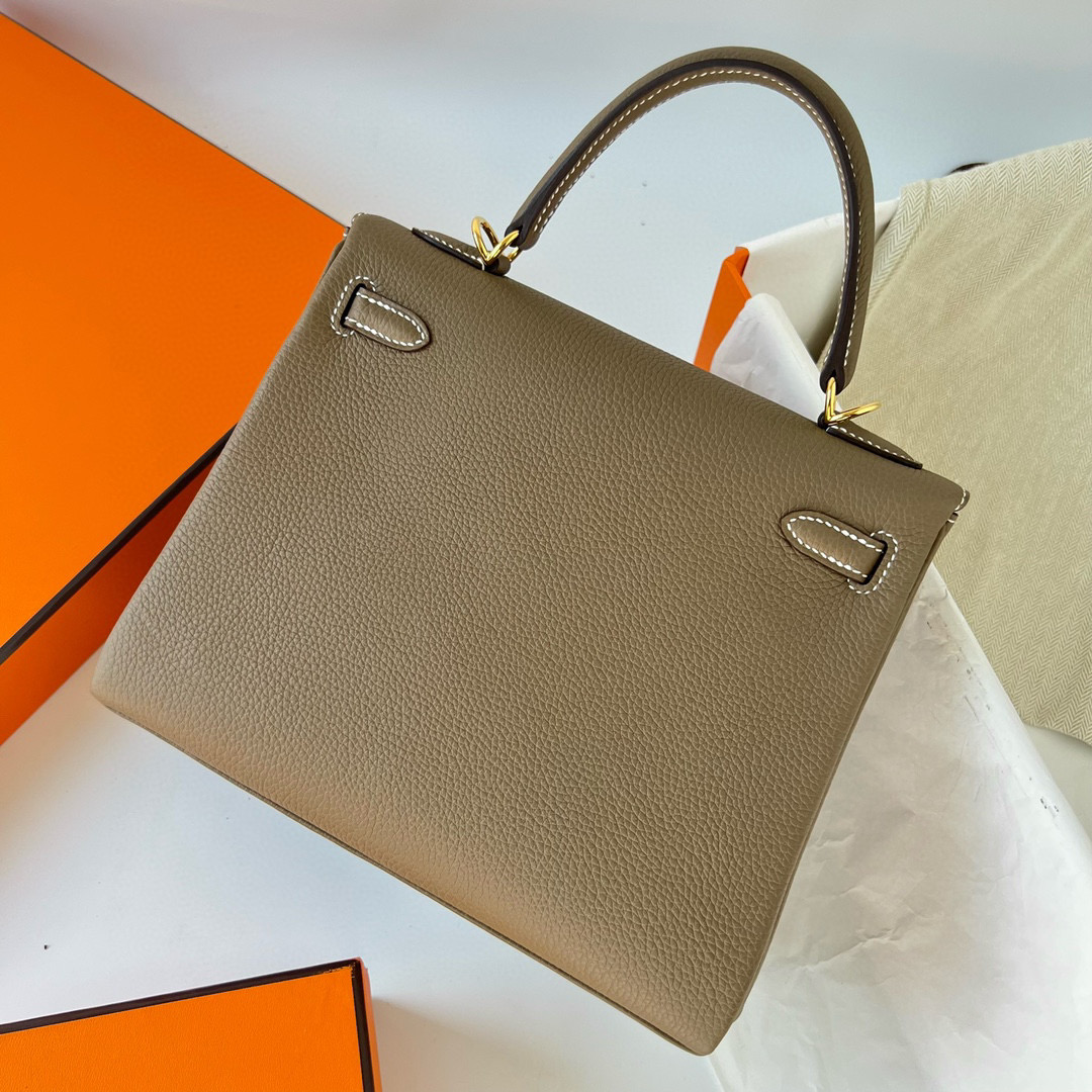 愛馬仕凱莉包25專櫃多少錢 Hermes Kelly 25cm Togo 18 Etoupe 大象灰