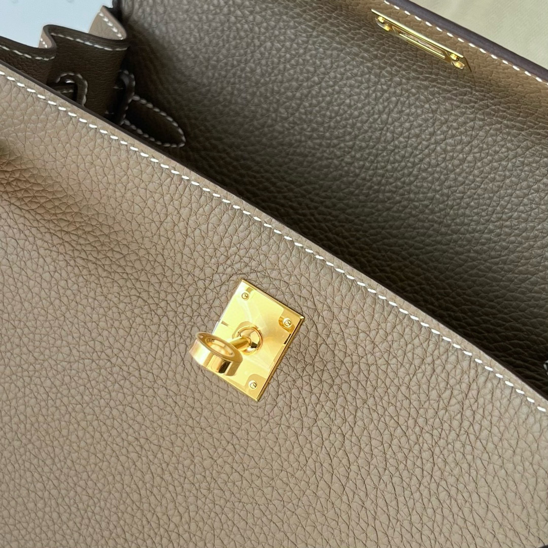 愛馬仕凱莉包25專櫃多少錢 Hermes Kelly 25cm Togo 18 Etoupe 大象灰