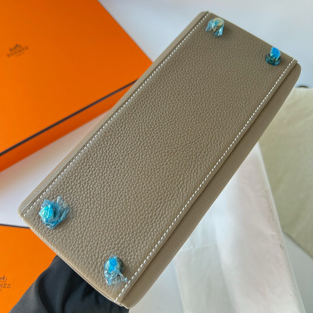 愛馬仕凱莉包25專櫃多少錢 Hermes Kelly 25cm Togo 18 Etoupe 大象灰