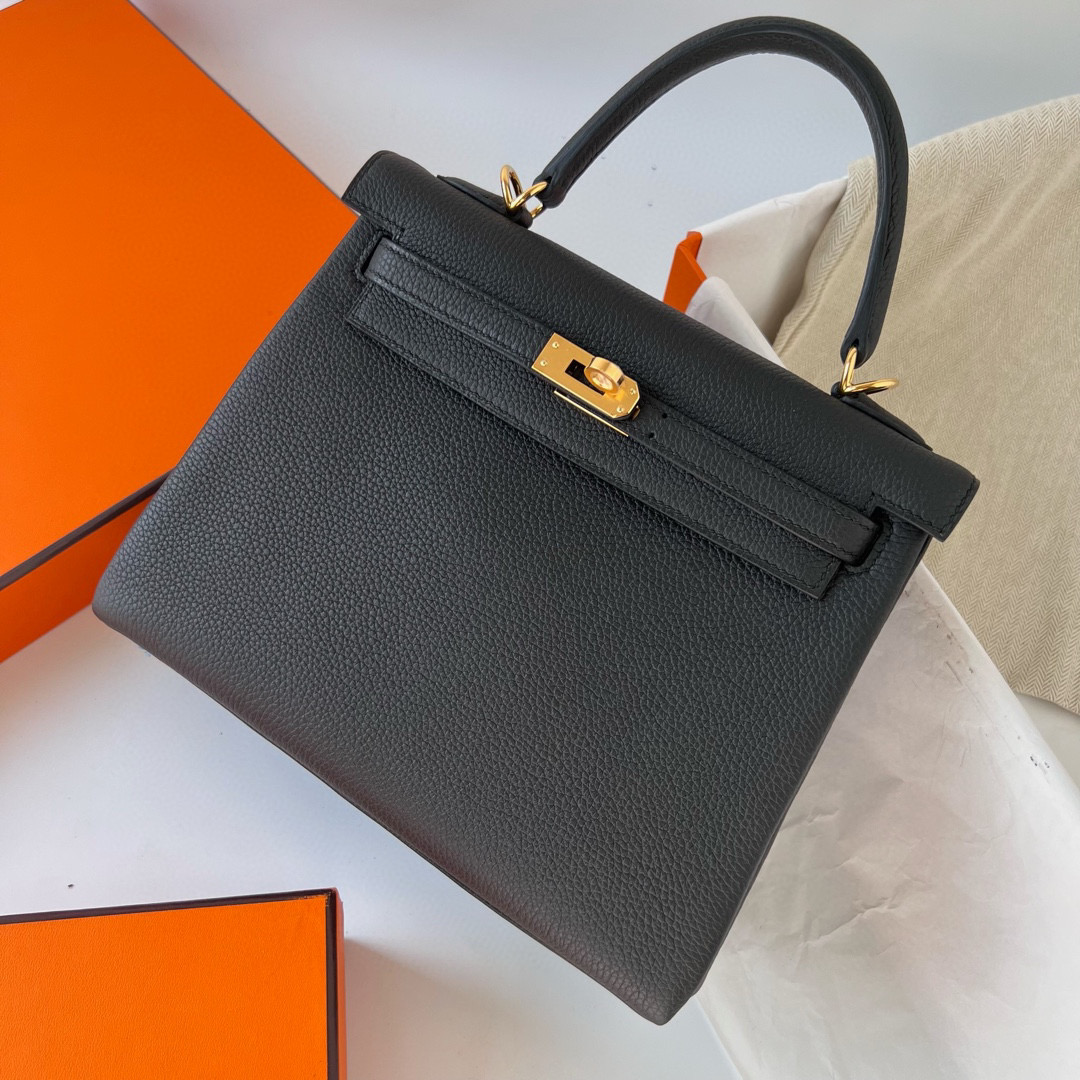 愛馬仕凱莉包25寸圖片 Hermes Price Kelly 25cm Togo Noir 黑色