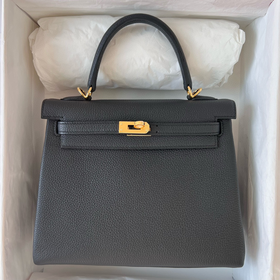 愛馬仕凱莉包25寸圖片 Hermes Price Kelly 25cm Togo Noir 黑色