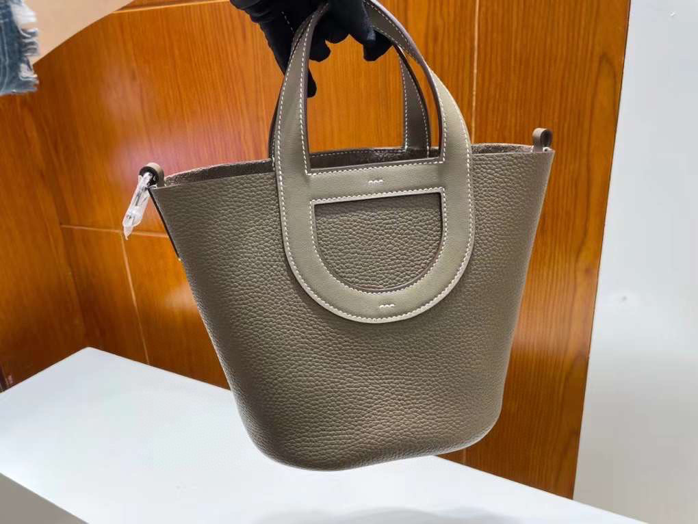 愛馬仕 Hermes In The Loop 18cm Clemence/Swift CK18 Etoupe 大象灰