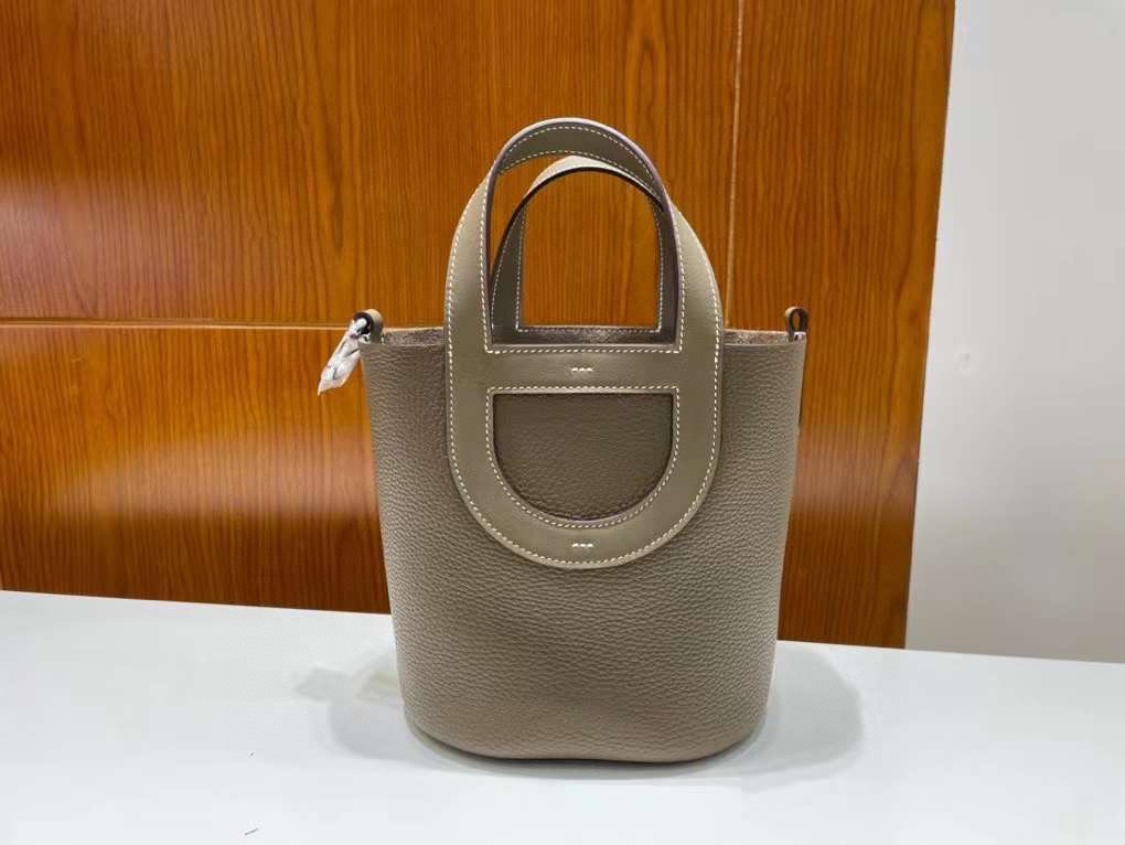 愛馬仕 Hermes In The Loop 18cm Clemence/Swift CK18 Etoupe 大象灰