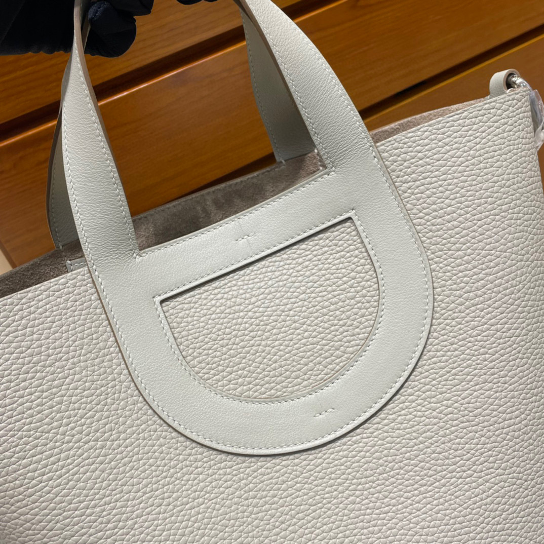 愛馬仕 Hermes In The Loop 18cm Clemence/Swift 8L Béton Silver Hardware