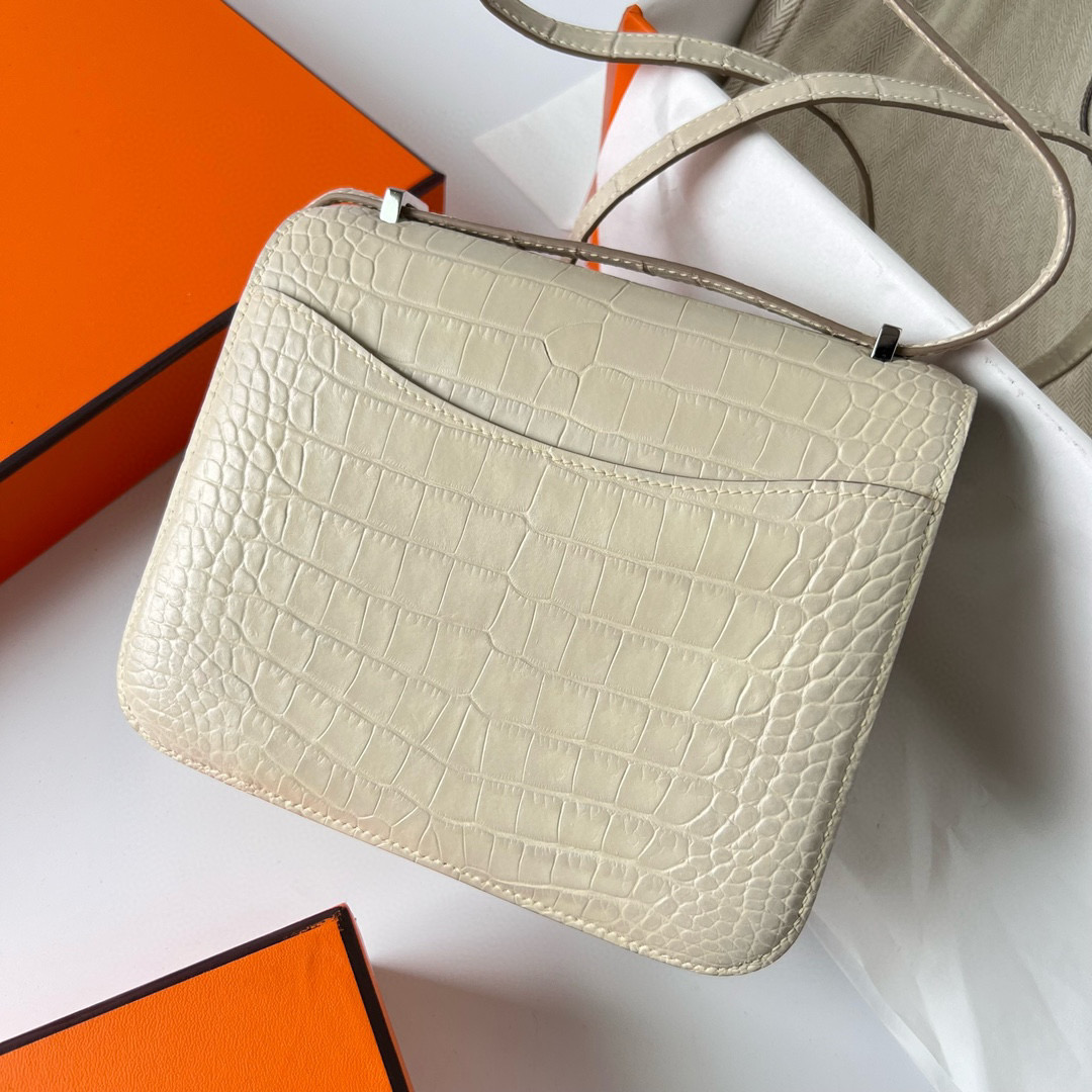 愛馬仕康康包哪個顏色最好 Hermès Constance 18 Matte Alligator Crocodile 8L Beton 鱷魚扣