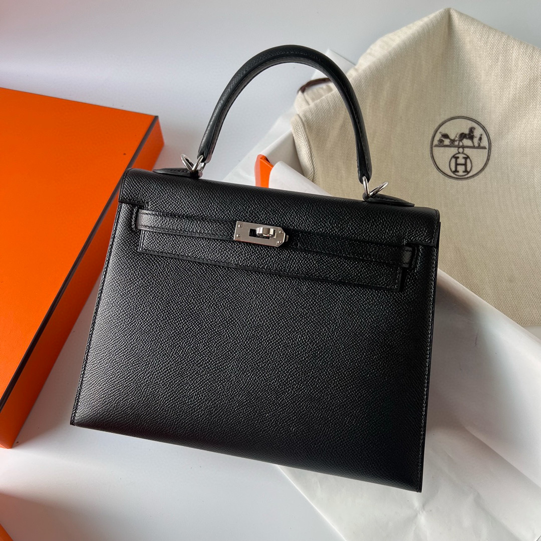 愛馬仕凱莉包多少錢一個 Hermès Kelly 25cm Epsom Noir 黑色 Silver Hardware