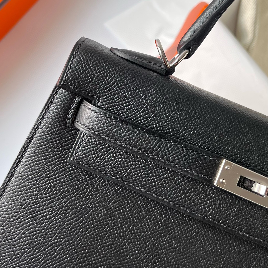 愛馬仕凱莉包多少錢一個 Hermès Kelly 25cm Epsom Noir 黑色 Silver Hardware