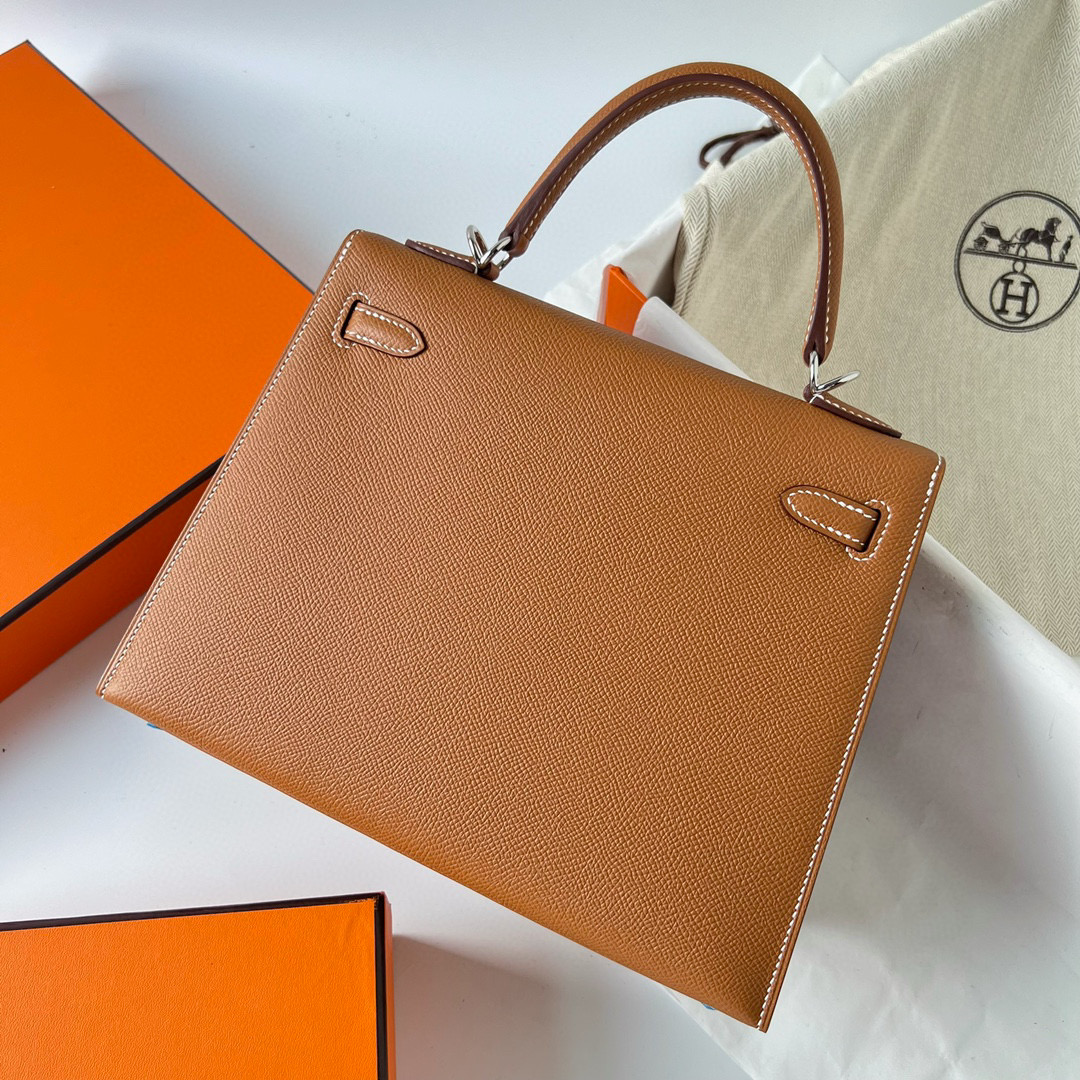 愛馬仕凱莉包25斜挎包 Hermès Kelly 25 Epsom Gold 金棕色 Silver Hardware