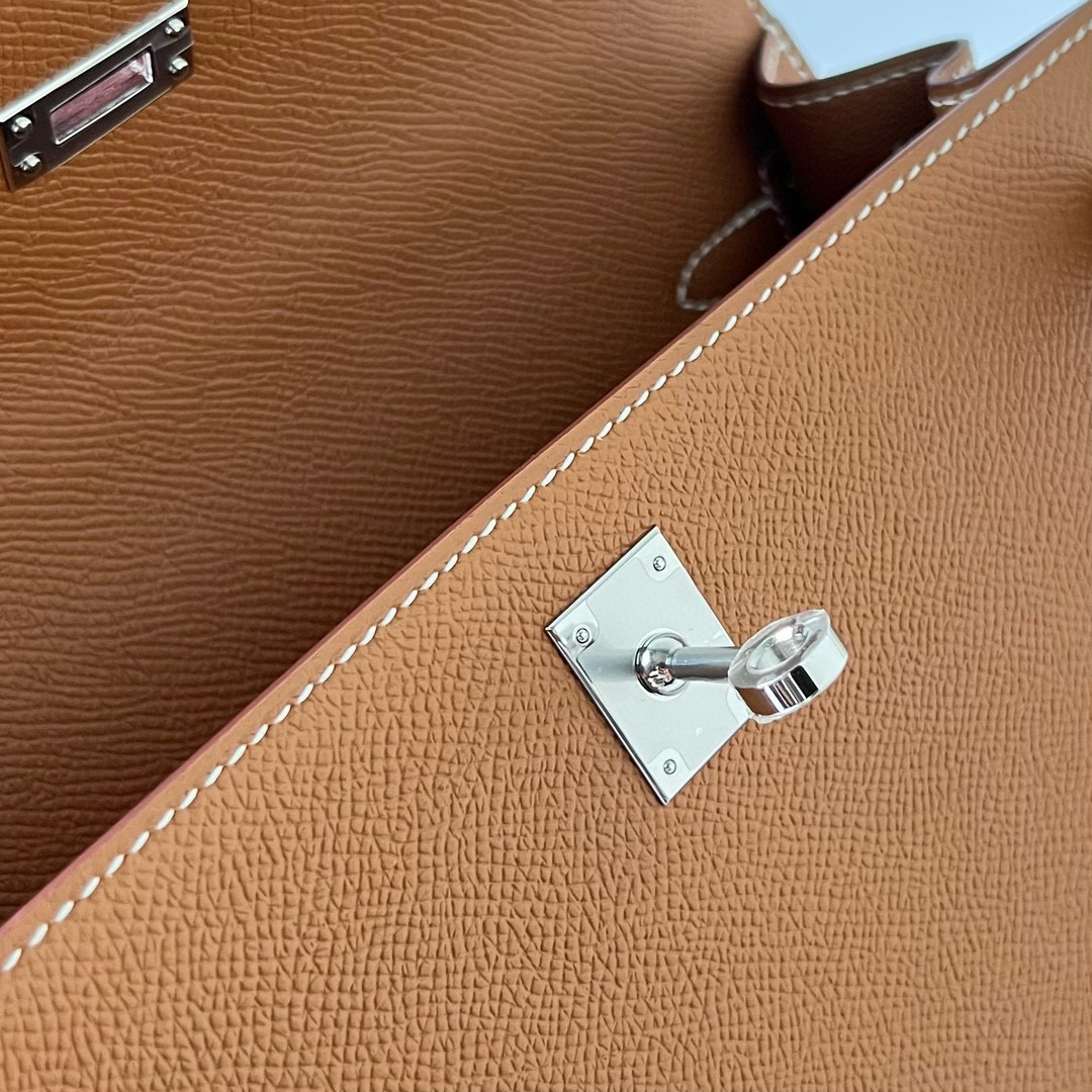 愛馬仕凱莉包25斜挎包 Hermès Kelly 25 Epsom Gold 金棕色 Silver Hardware