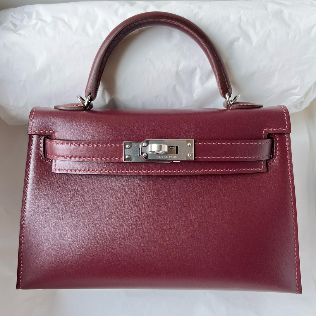 愛馬仕迷你凱莉二代公價 Hermès Kelly 20 Mini II Sellier Box calf CK57 Bordeaux