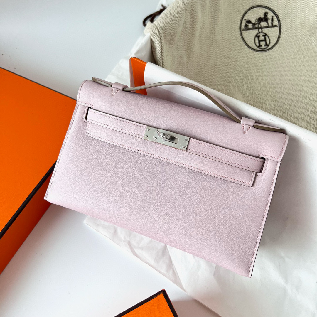 愛馬仕迷你凱莉一代多少錢 Hermès Kelly Pochette Swift Mauve Pale 夢幻粉紫