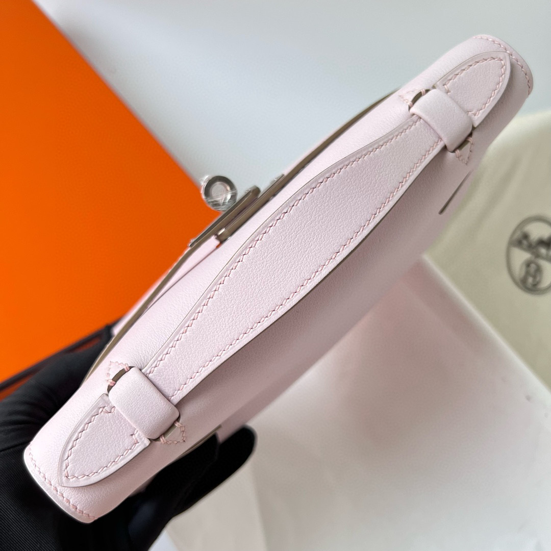 愛馬仕迷你凱莉一代多少錢 Hermès Kelly Pochette Swift Mauve Pale 夢幻粉紫