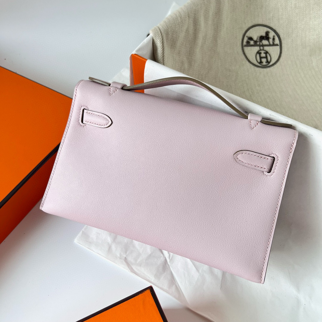 愛馬仕迷你凱莉一代多少錢 Hermès Kelly Pochette Swift Mauve Pale 夢幻粉紫