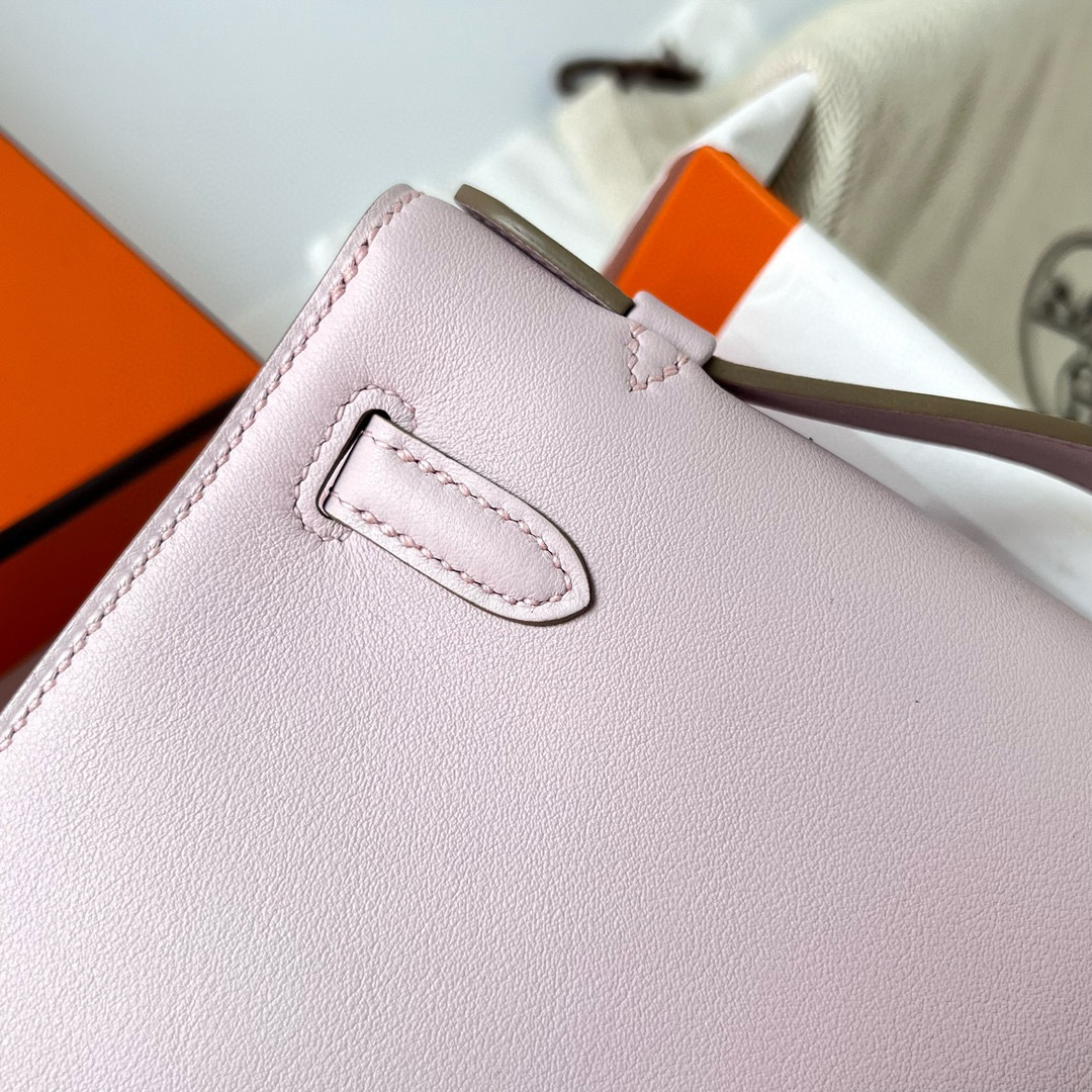 愛馬仕迷你凱莉一代多少錢 Hermès Kelly Pochette Swift Mauve Pale 夢幻粉紫