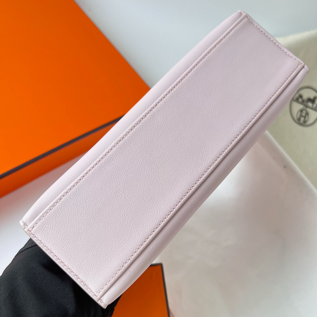 愛馬仕迷你凱莉一代多少錢 Hermès Kelly Pochette Swift Mauve Pale 夢幻粉紫