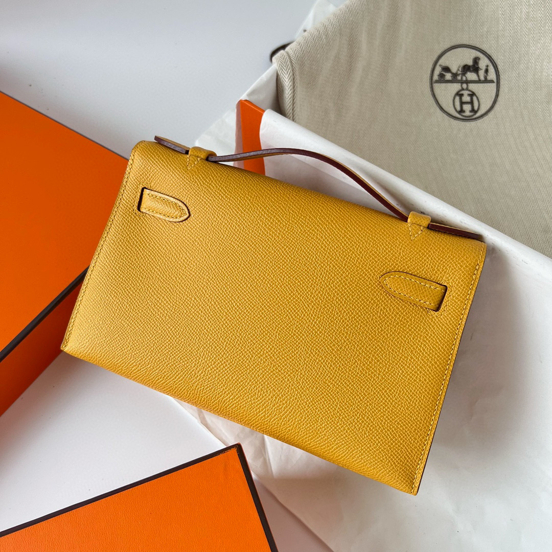 愛馬仕迷你凱莉包價格大概多少錢 Hermès Kelly Pochette Epsom 9D Jaune Ambe GHW