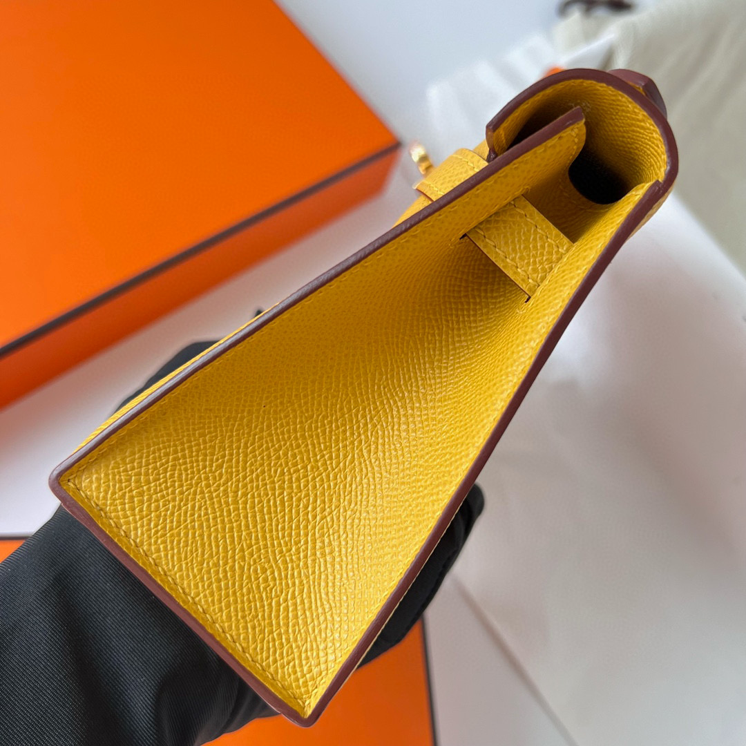 愛馬仕迷你凱莉包價格大概多少錢 Hermès Kelly Pochette Epsom 9D Jaune Ambe GHW