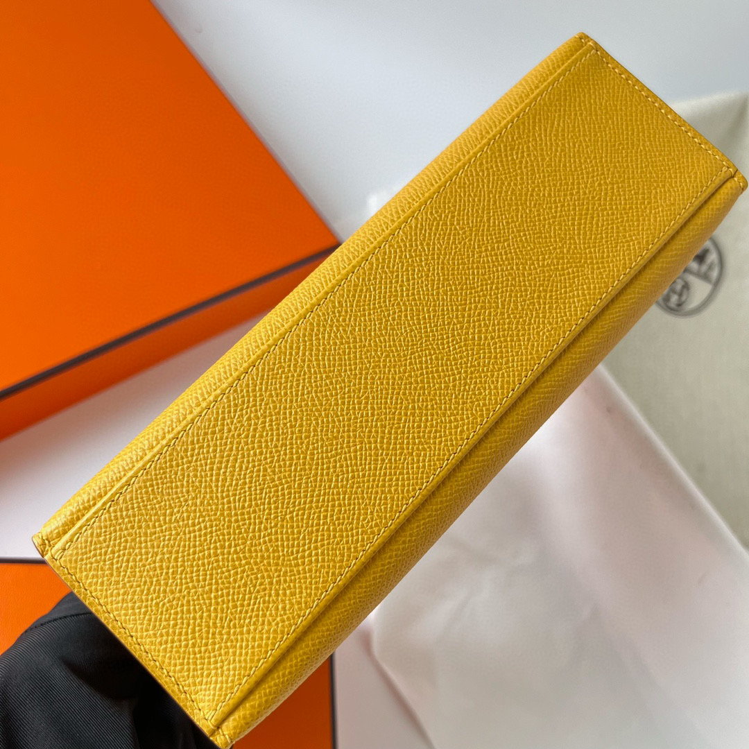 愛馬仕迷你凱莉包價格大概多少錢 Hermès Kelly Pochette Epsom 9D Jaune Ambe GHW