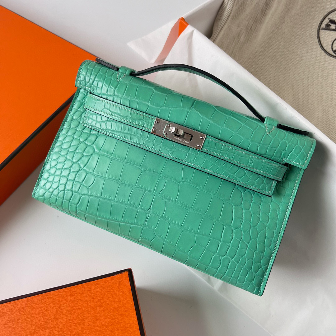 愛馬仕迷你凱莉 Hermès Kelly Pochette Matte Alligator Crocodile 6W Menthe 薄荷綠