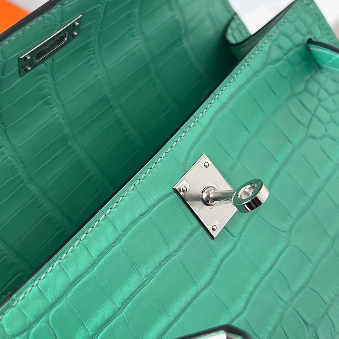 愛馬仕迷你凱莉 Hermès Kelly Pochette Matte Alligator Crocodile 6W Menthe 薄荷綠