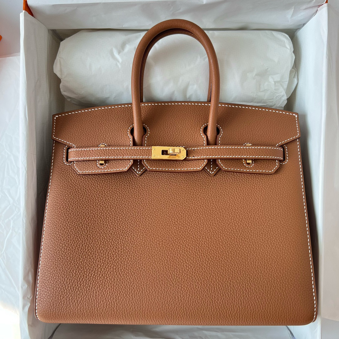 愛馬仕中國官網旗艦店女包 Hermès Birkin Bag 25 Sellier Epsom Gold 金棕色