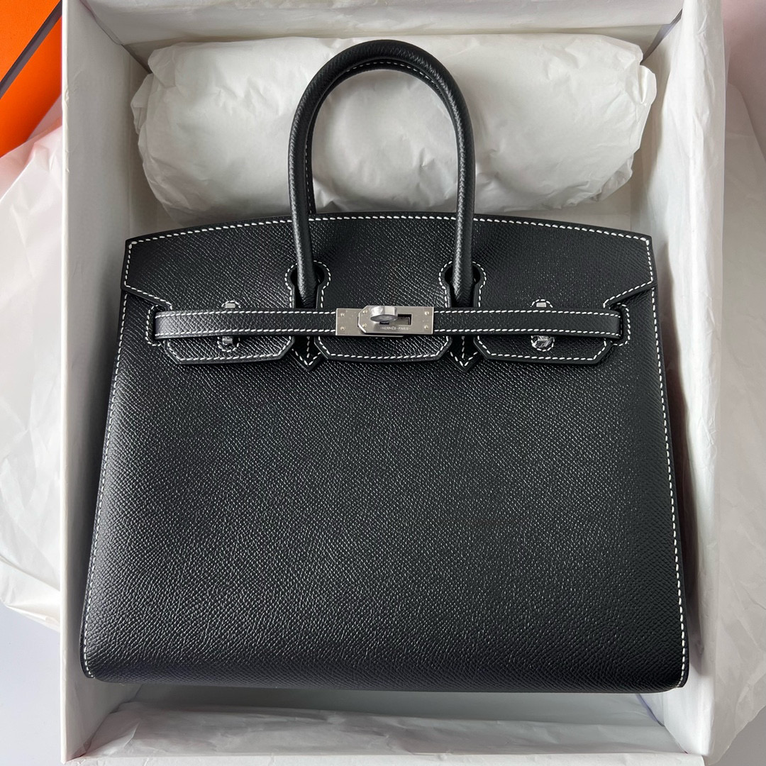 愛馬仕女士包官網旗艦店 Hermès Birkin Bag 25 Sellier Epsom 89 Noir 黑色