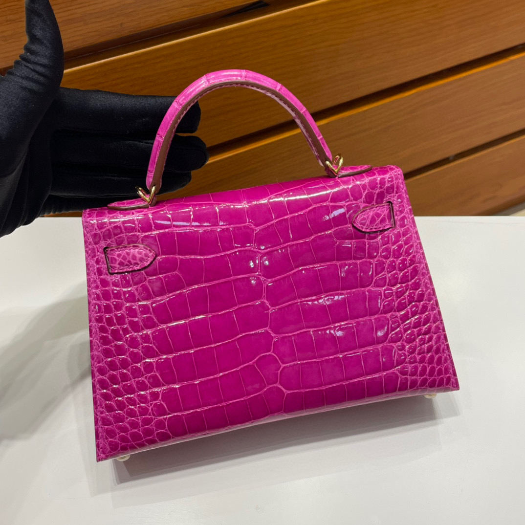 愛馬仕凱莉mini二代多少錢 Hermès Kelly 20 Mini II Sellier alligator crocodile J5 Rose Sheheraradez