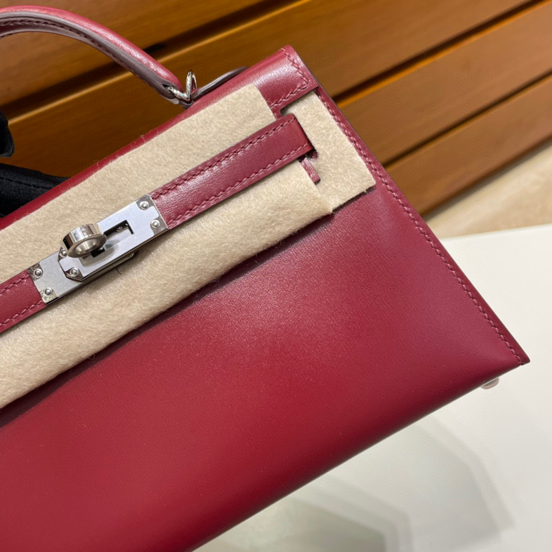 愛馬仕迷你凱莉價格 Hermès Kelly 20 Mini II Sellier Box calf 55 Rouge H 爱马仕红