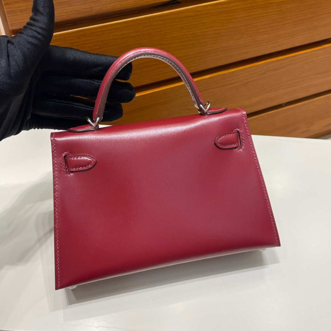 愛馬仕迷你凱莉價格 Hermès Kelly 20 Mini II Sellier Box calf 55 Rouge H 爱马仕红