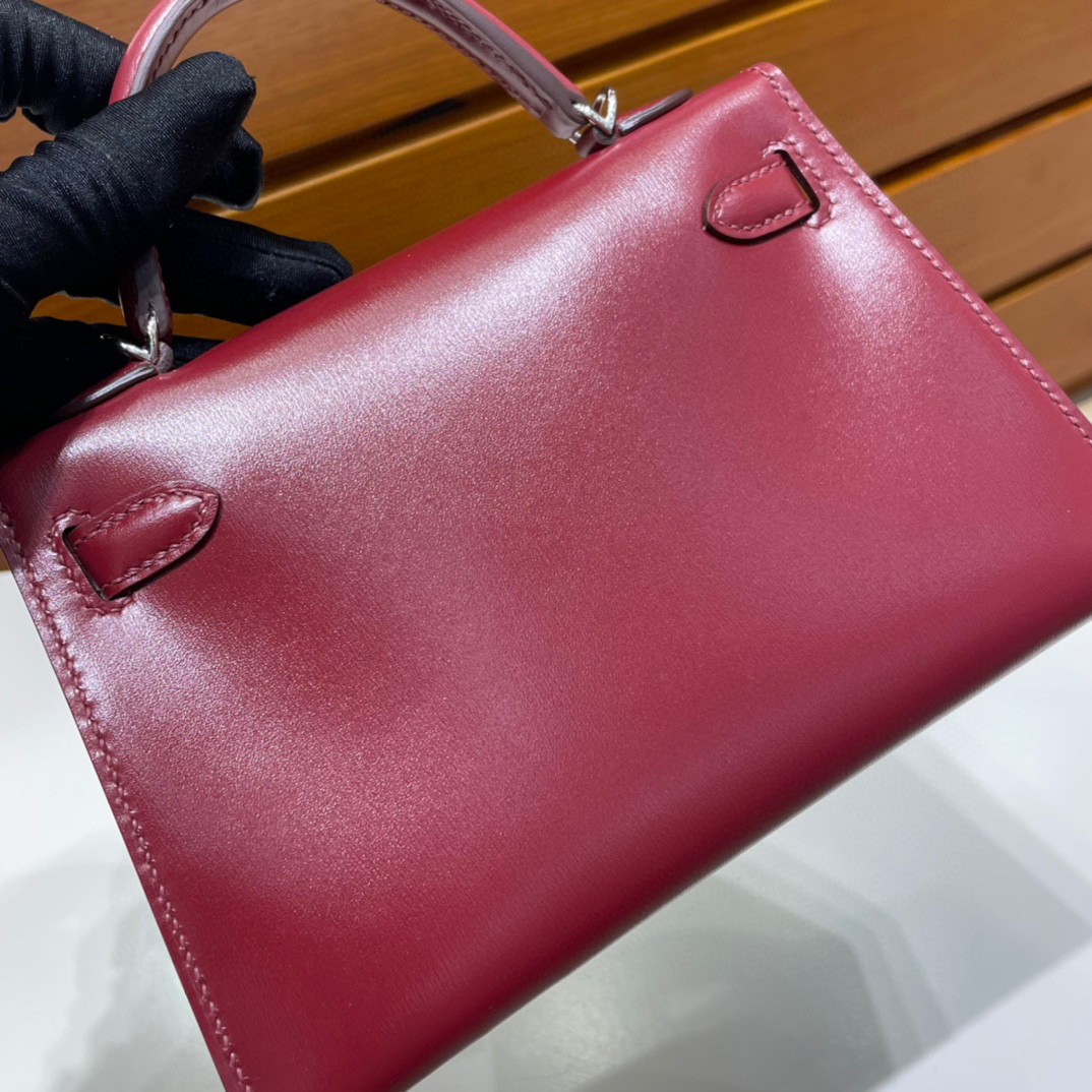 愛馬仕迷你凱莉價格 Hermès Kelly 20 Mini II Sellier Box calf 55 Rouge H 爱马仕红