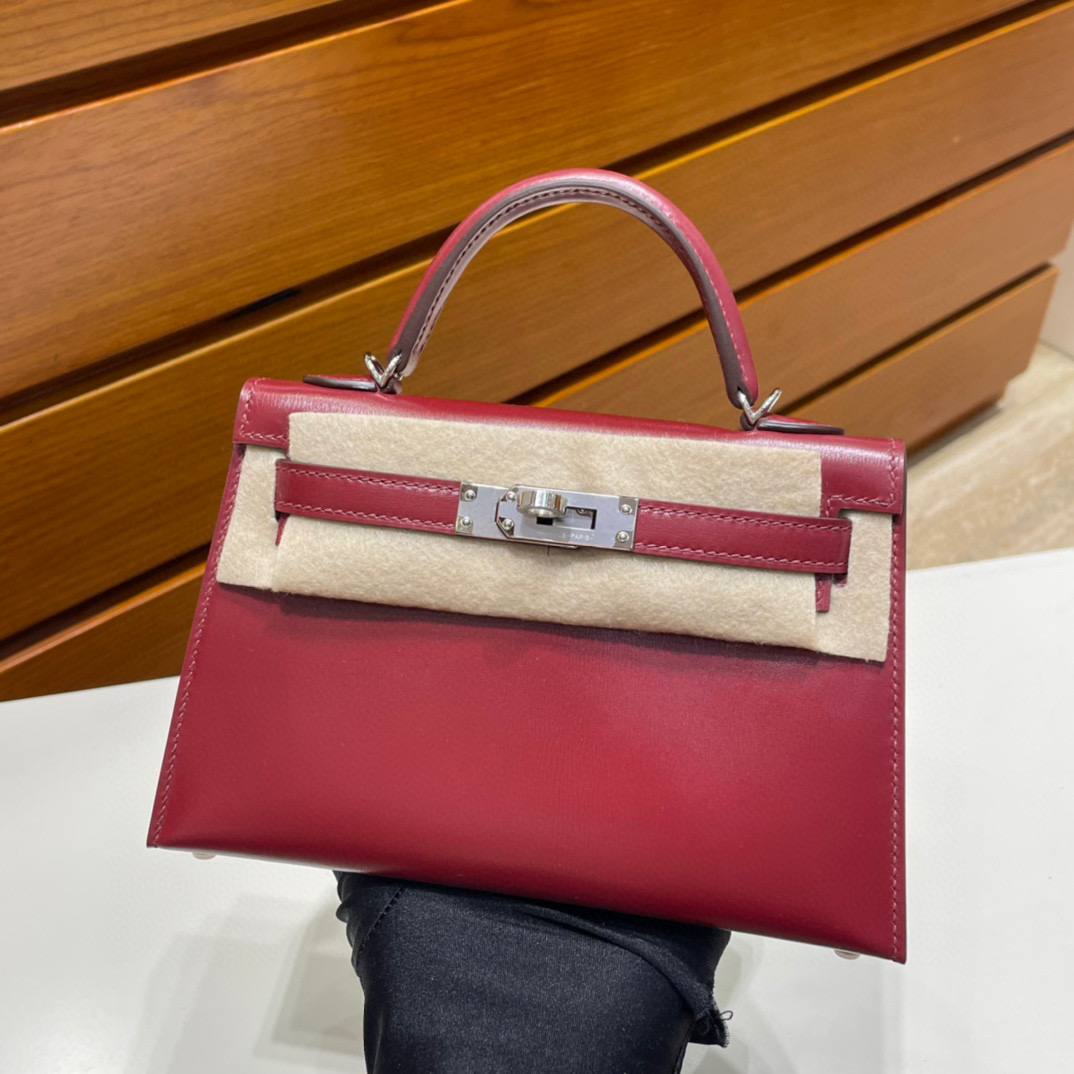 愛馬仕迷你凱莉價格 Hermès Kelly 20 Mini II Sellier Box calf 55 Rouge H 爱马仕红