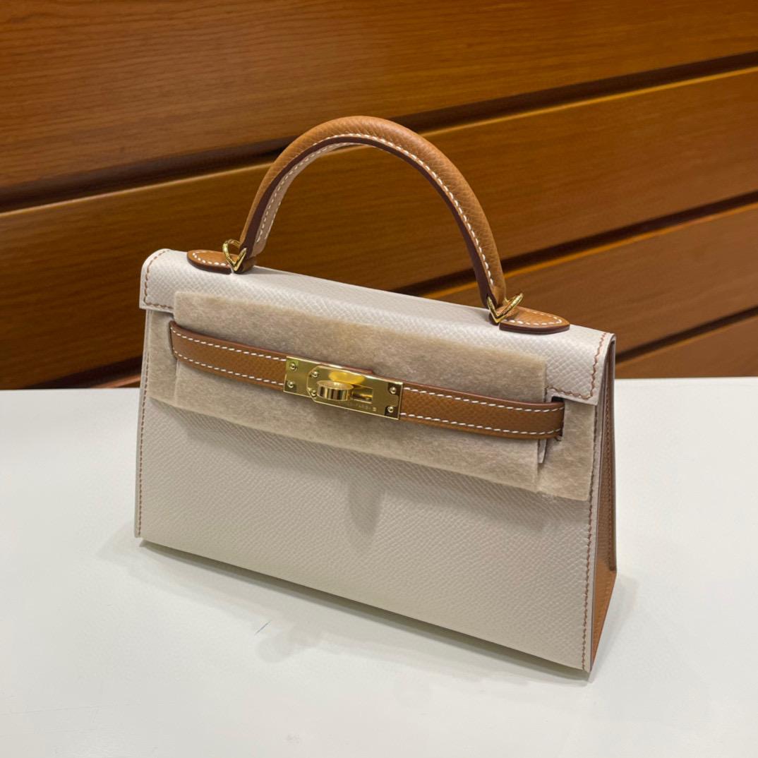 Hermès Kelly 20 Mini II Sellier Epsom 10 Craie 奶昔白/37 Gold 金棕色