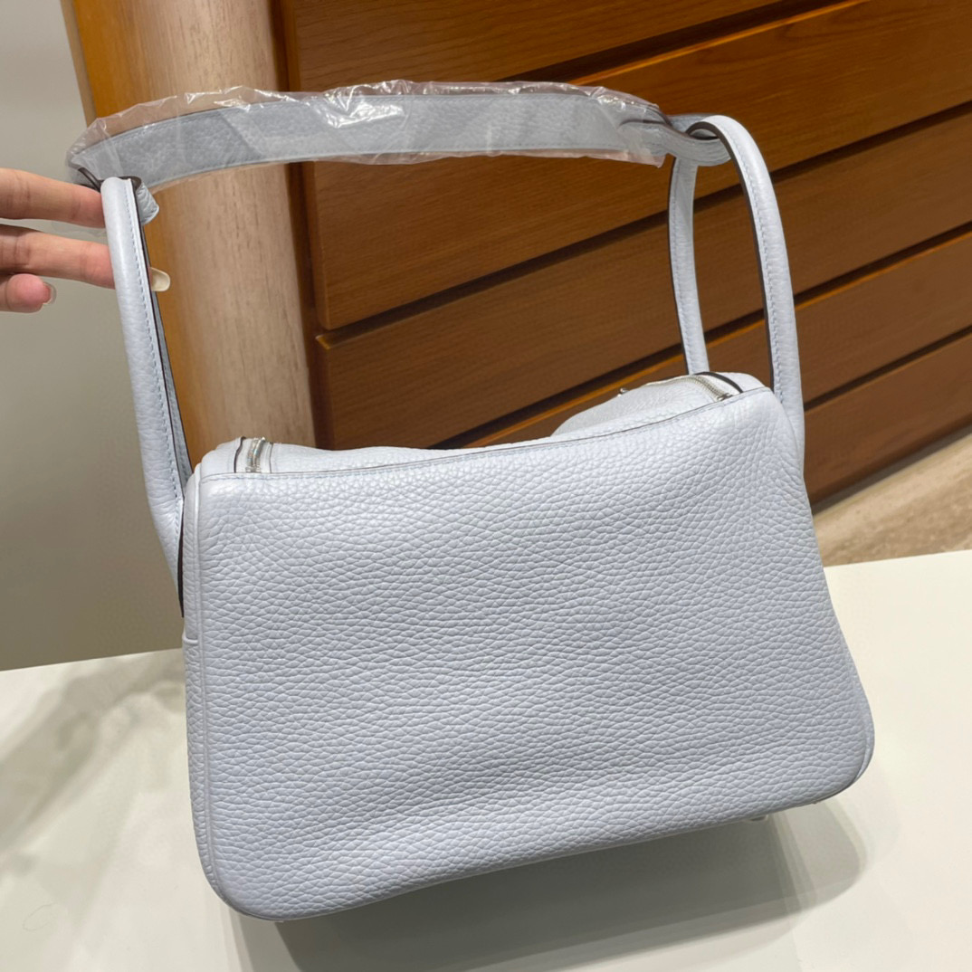 香港愛馬仕 Hermès Lindy 26 Clemence T0 Blue Brume 雾蓝色 Silver Hardware