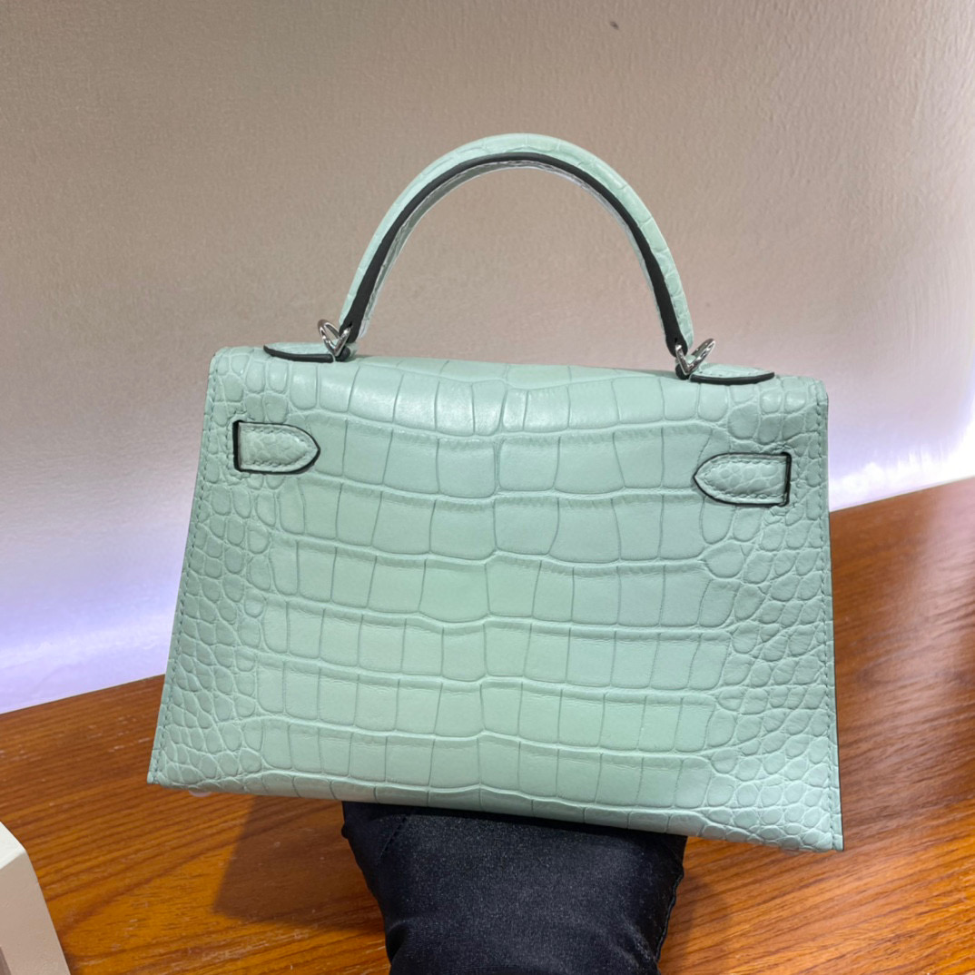 愛馬仕迷妳凱莉 Hermès Kelly 20 Mini II Sellier 6U Vert Dfau Matte Alligator Crocodile