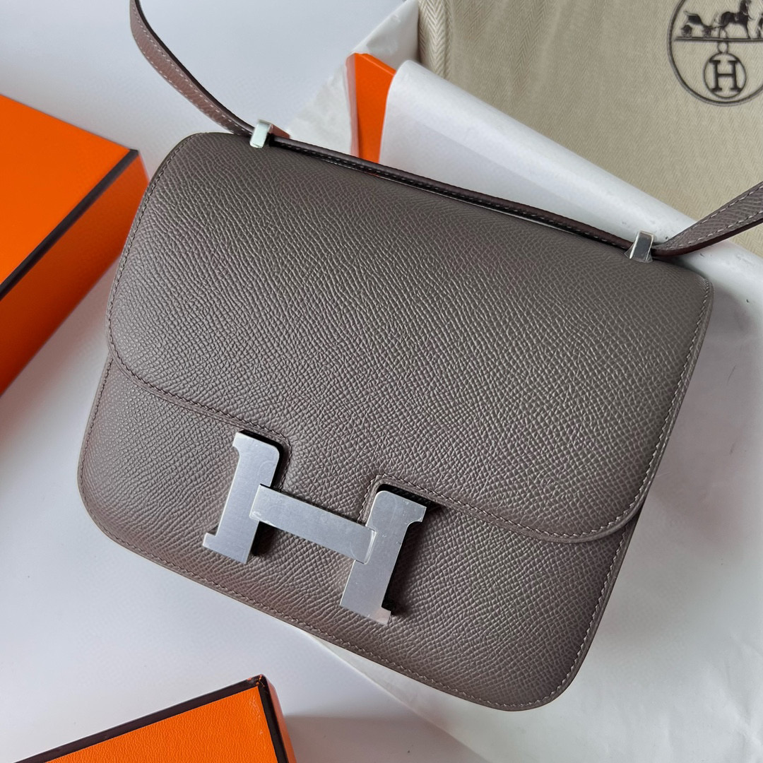 臺灣愛馬仕康康包價格 Hermès Mini Constance Epsom 8F Etain 锡器灰