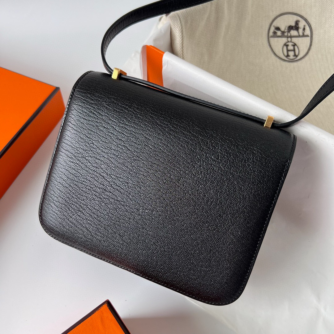 臺灣愛馬仕空姐包尺寸多少 Hermès Mini Constance Chevre Mysore Noir 黑色