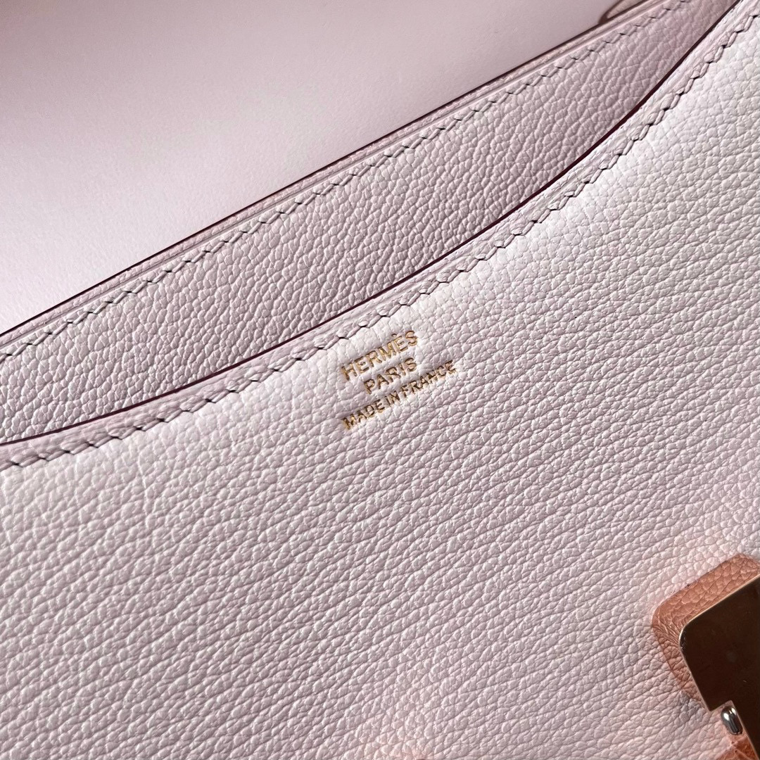 愛馬仕康康包包價格錶 Hermès Mini Constance 1-18 Chevre Mysore Mauve Pale