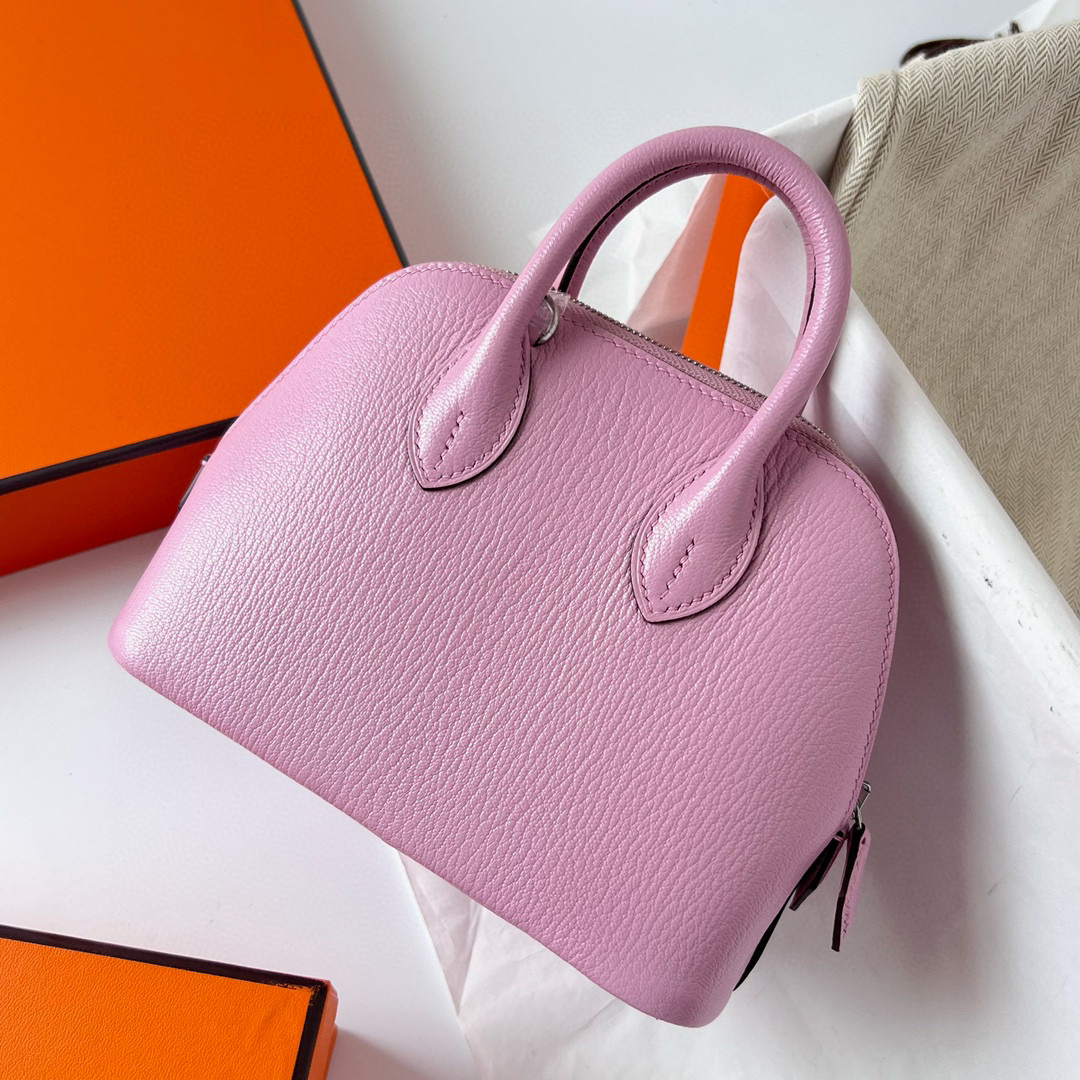 愛馬仕保齡球包介紹 Hermès 1923 Bolide Mini Chevre Mysore X9 Mauve Sylvestre