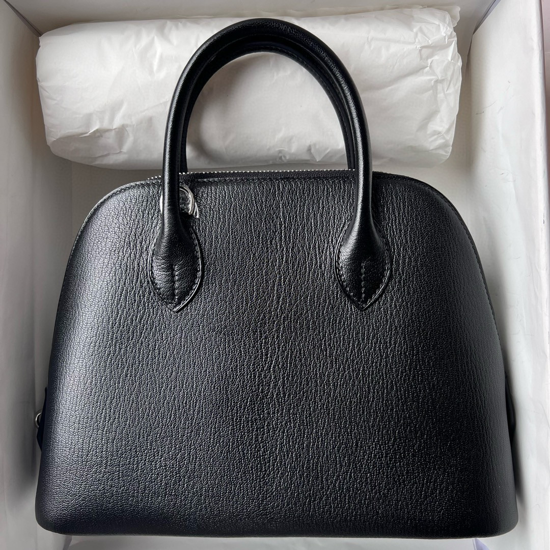 愛馬仕保齡球包尺寸是多少 Hermès 1923 Bolide 25 Chevre Mysore Noir