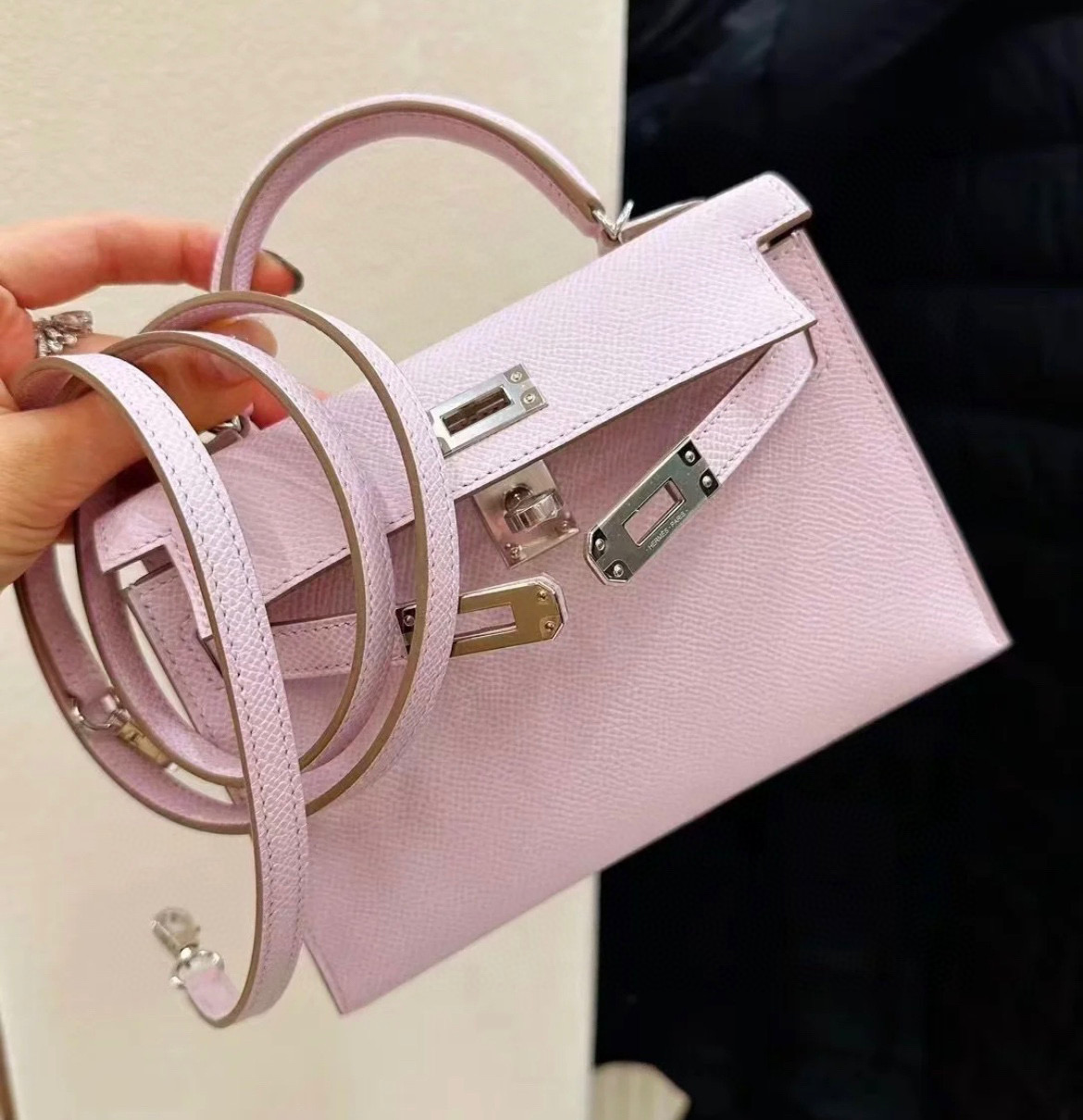 愛馬仕凱莉迷妳 價格 Hermès Kelly Sellier 20 Epsom Mauve Pale 夢幻粉紫